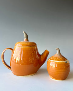 Pumpkin Spice Tea Pot & Sugar set by Ann Ripley